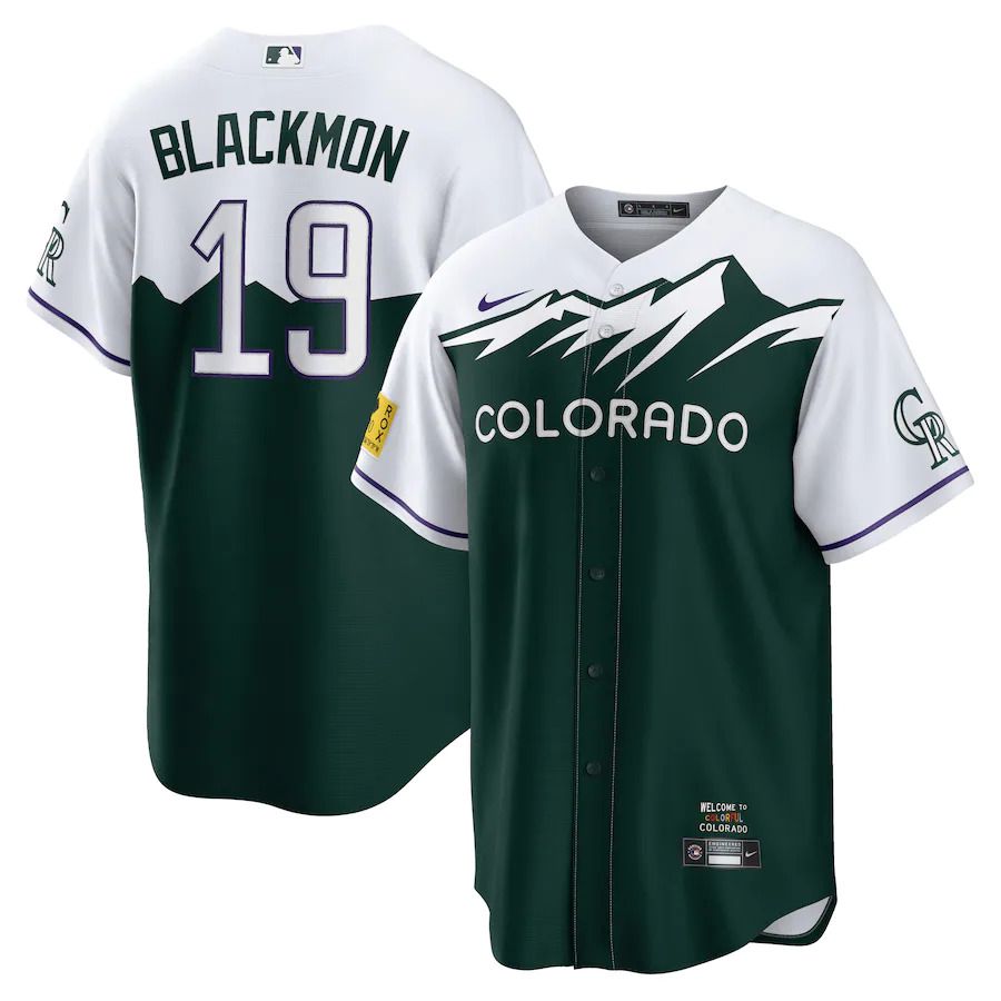 Custom Men Colorado Rockies #19 Charlie Blackmon Nike Green 2022 City Connect Replica Player MLB Jersey